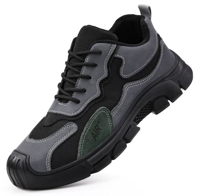 Summer Safety Work Shoes for Men Steel Toe Puncture-Resistant Breathable Comfortable Rubber Sole Industrial Construction Footwear